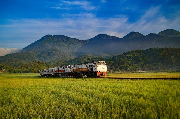 Pemandangan Jalur Kereta Indonesia